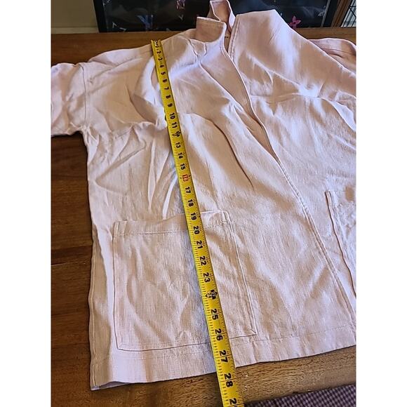 New Eileen Fisher Pink Organic Linen Shawl Collar Jacket Plus 1x - Picture 9 of 10